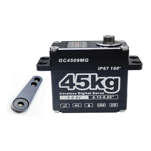 45kg 8.4V IP67 waterproof coreless digital servo with full metal gears and aluminium casing