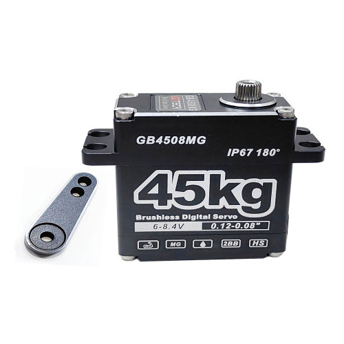 45kg 8.4V IP67 waterproof brushless digital servo with full metal gears and aluminium housing