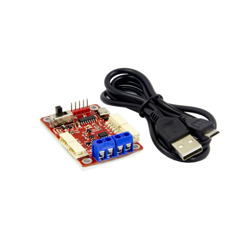 FE-URT-1 RS485 servo bus programmer and USB to TTL serial signal converter for Feetech SMS and SCS series servos, showing Mini USB connector, 5264-4AW RS485 and 5264-3AW TTL servo ports, 2.54mm UART header, and D1 D2 D3 status LEDs with 5V and 3.3V signal level switching