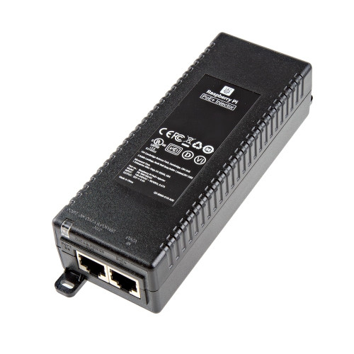 Raspberry Pi PoE+ injector delivering power and Gigabit Ethernet over a single cable