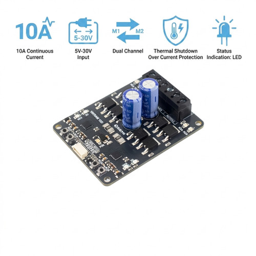 7Semi VIKRAM 3010D dual channel DC motor driver board with 5V to 30V input and 10A per channel support for robotics and industrial automation