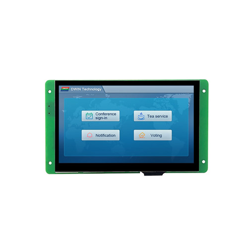 7 inch 800x480 TFT LCD display with resistive touch DGUS II system and 16MB flash for industrial HMI applications