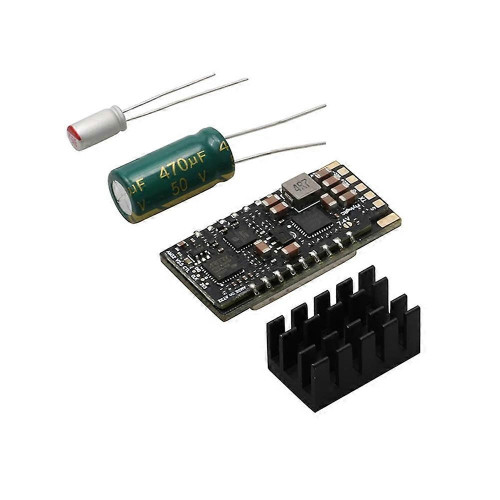 AM32 ESC V2.5 75A 32-bit brushless speed controller for 3-6S LiPo, open-source high-current motor controller for drone and RC model aircraft, showing motor bullet connectors and solder pad battery terminals