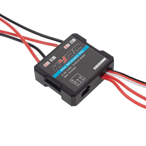40A two-way brushed ESC with 3A 6V BEC for RC cars, crawler vehicles, tanks, and boats