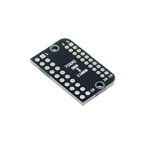 7Semi 2.0mm to 2.54mm pitch dual-row PCB adapter board with through-hole layout and clearly marked pin numbers for breadboard-compatible prototyping
