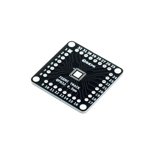 7Semi QFN-32 PCB adapter board with 0.5mm and 0.65mm dual-pitch SMD-to-DIP converter for 32-pin IC prototyping on breadboard