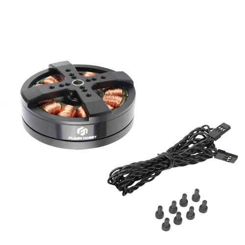 BGM5208-200 brushless gimbal motor, 52mm stator diameter 200KV low-noise high-torque camera stabiliser motor for RC drone 3-axis gimbal and handheld FPV camera platform, showing motor stator winding and mounting flange