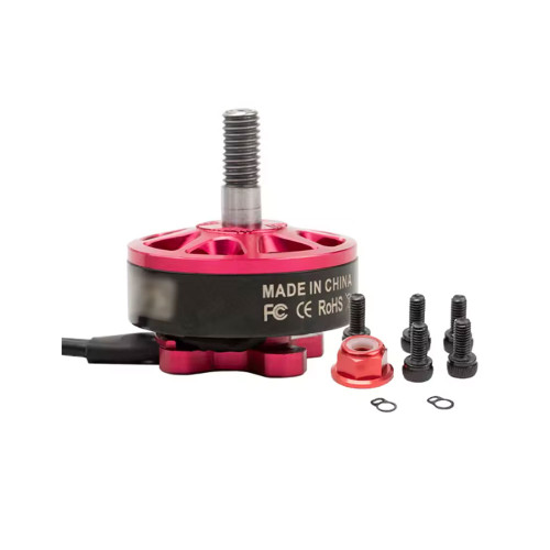 DYS SUNFUN 2306 1750KV brushless motor with 5mm CW-threaded shaft and metal construction, 22mm stator diameter 6mm stator height 4-6S LiPo FPV racing drone and multirotor motor showing rotor bell, stator winding, and motor base mounting pattern