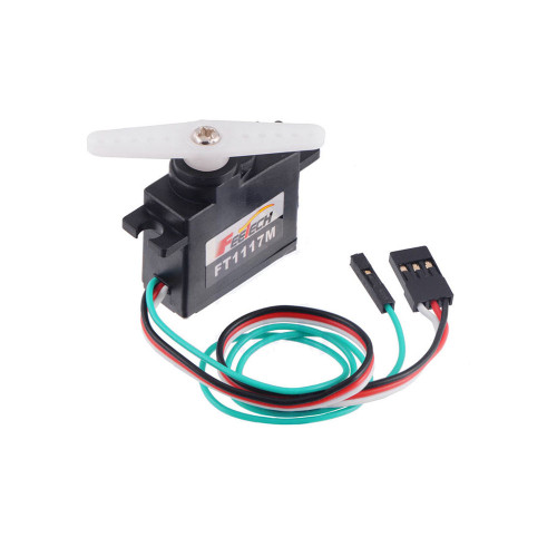 FEETECH FT1117M-FB 6V 3.5 kg.cm analog PWM mini servo with metal gears, ABS case, core motor, 25T spline, and position-feedback wire