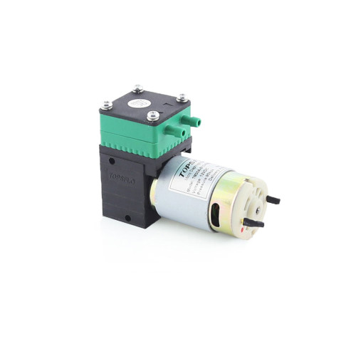 TOPSFLO TM30A-B12 12V mini diaphragm gas pump with brushed DC motor, 4.5L/min maximum flow, 95kPa pressure, and -60kPa vacuum capability