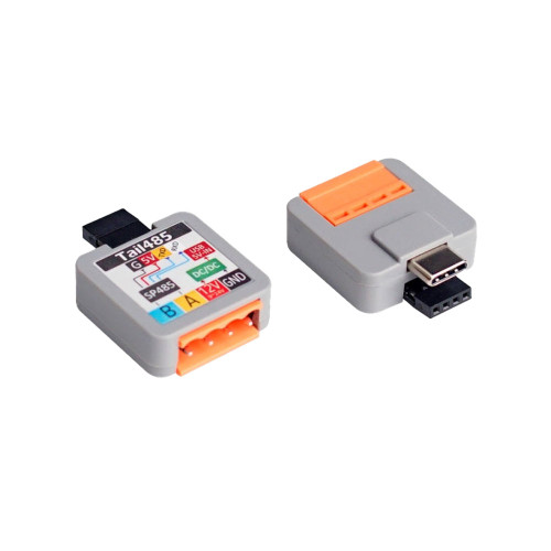 M5Stack Atom Tail485 TTL-to-RS485 converter with SP485EEN-L transceiver and integrated 12 V to 5 V DC/DC power conversion