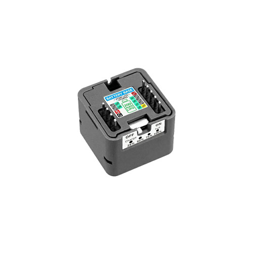 M5Stack Atomic Battery Base with 200 mAh rechargeable battery, 5 V boost output, ADC voltage detection and LED battery-level indicator