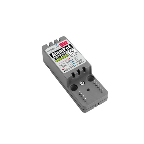 M5Stack Atomic PoE Base with W5500 Ethernet controller, IEEE 802.3af PoE support, 10/100 Mbps networking and 8 hardware sockets