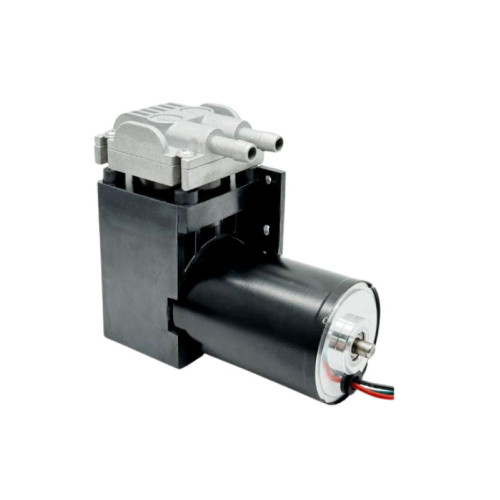 12 V brushless small piston vacuum pump with metal pump head and up to 26 L/min airflow for pick-and-place robots and automated suction systems