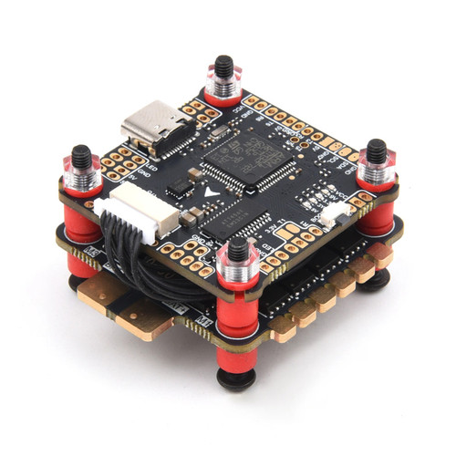 F722 V1 flight controller with BLHeli-S 3-6S 60 A brushless ESC, STM32F722 processor, ICM-42688-P gyro and 30.5 x 30.5 mm FPV drone stack