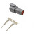 DT06-3S and DT04-3P Deutsch 3-Pin Waterproof Automotive Connector Pair for Electrical Wiring
