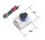 JHE42B-S 5V super loud 100dB buzzer tracker with white LED alarm and built-in rechargeable cell, dual-mode active buzzer and autonomous power-loss alarm for DIY FPV racing drone Betaflight, Cleanflight, and iNav flight controller integration, showing 18 x 17 x 15mm compact module body and release button
