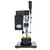 TwoTrees mini micro bench drilling machine with 775 pure copper winding motor, B10 chuck for 0.6-6mm drill bits, 7-speed variable control, thickened steel spindle, heavy-duty metal base with non-slip pads, and included vise for wood, acrylic, PVC, aluminium, soft steel, and PCB precision drilling