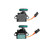 M5Stack A076-B 9 g SG90 180-degree servo motor kit with LEGO-compatible brackets, Grove adapters, wheels, and accessories