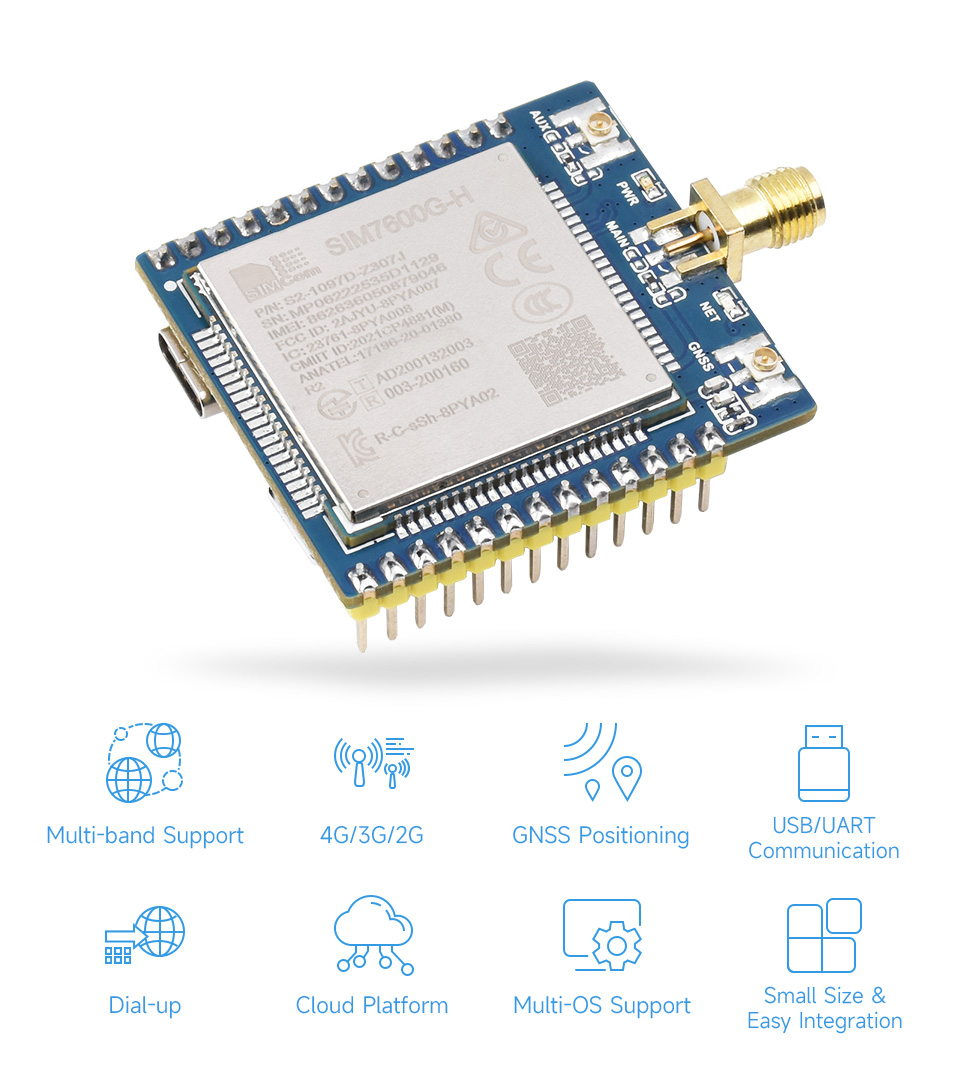 SIM7600G-H 4G GNSS Communication Module | Evelta