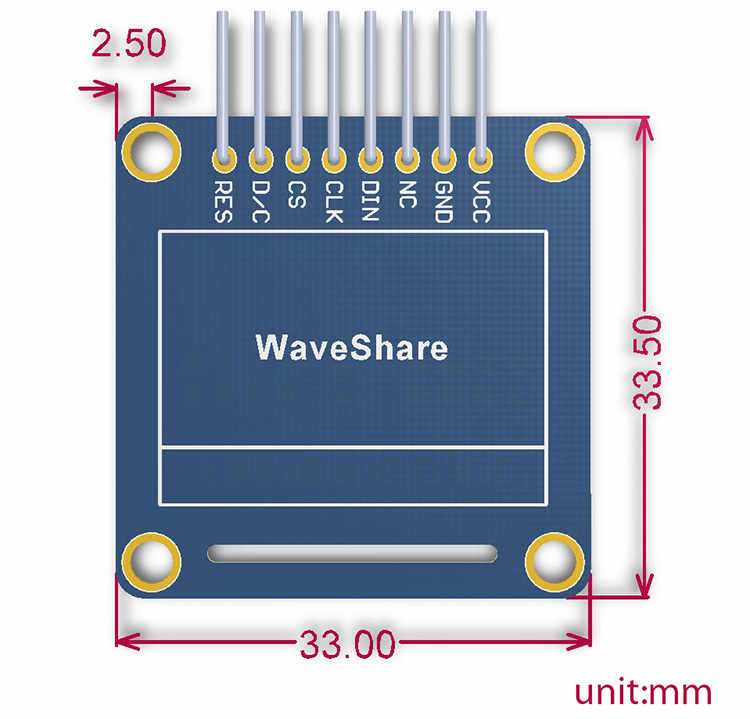 Buy Waveshare 0.96 inch OLED, SPI/I2C Interfaces, Vertical