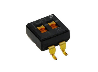 DIP Switch ON OFF DP 0.1A 50VDC 2 Flush Slide - SSGM720101