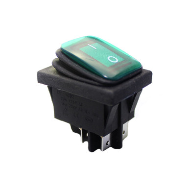 Buy Illuminated Waterproof Rocker Switch Green Button 30A ON-OFF DPST ...
