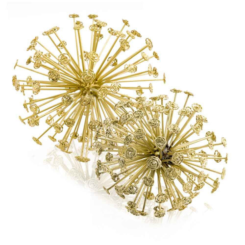 6.5" X 6.5" X 6.5" Gold Starburst Spheres Set Of 2 N270-354789
