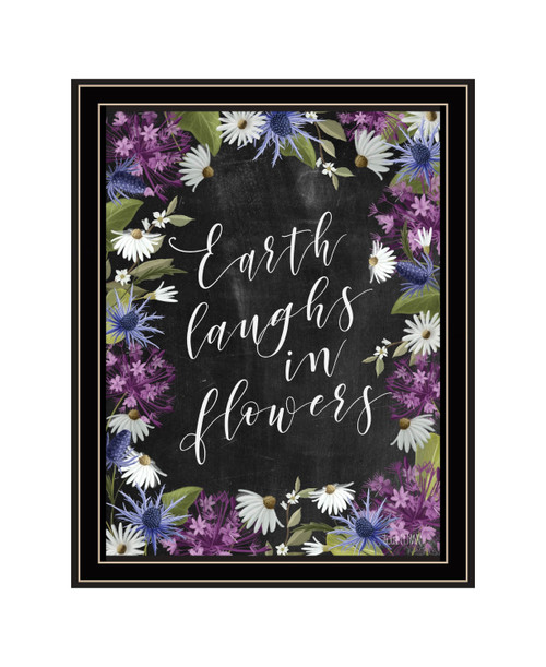 Earth Laughs in Flowers 1 Black Framed Print Wall Art N270-416128