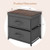 2-Drawer Nightstand with Removable Fabric Bins and Pull Handles Set of 2-Black B593-JZ10128-2
