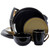 Elama Cambridge Grand 16-Piece Dinnerware Set in Luxurious Black and Warm Taupe with Complete Setti D970-EL-CAMBRIDGEGRAND