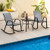 Set of 2 Metal Patio Rocking Chair with Breathable Seat Fabric-Gray - Color: Gray