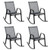 Set of 2 Metal Patio Rocking Chair with Breathable Seat Fabric-Gray - Color: Gray