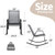 Set of 2 Metal Patio Rocking Chair with Breathable Seat Fabric-Gray - Color: Gray