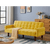 Yellow, Linen Futon Sofa Bed 73.62 Inch Fabric Upholstered Convertible Sofa Bed, Minimalist Style f T575-V0671367609