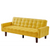 Yellow, Linen Futon Sofa Bed 73.62 Inch Fabric Upholstered Convertible Sofa Bed, Minimalist Style f T575-V0671367609