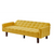 Yellow, Linen Futon Sofa Bed 73.62 Inch Fabric Upholstered Convertible Sofa Bed, Minimalist Style f T575-V0671367609