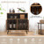Mid-century Wooden Storage Cabinet Wine Glass Holders-Rustic Brown - Color: Rustic Brown D681-HV10126CF
