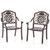 Patio Cast Aluminum Dining Chairs Set of 2 Metal Armchairs Stackable-Copper - Color: Copper