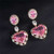 Jewelry Luxurious Shining Cubic Zirconia Romantic Heart Pendant Copper Dangle Earrings