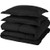 Queen Size Reversible Microfiber Down Alternative Comforter Set in Black Q280-BLQU7157