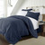 Full Navy Microfiber Baffle-Box 6-Piece Reversible Bed-in-a-Bag Comforter Set Q280-NVFU6399