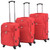  3 Piece Soft Case Trolley Set Red A949-91316
