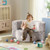 2-in-1 Toddler Chair Glow in the Dark Kids Couch with Cover Convertible Sofa-Gray - Color: Gray