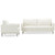 Modern Sofa Couch with Solid Metal Legs and Removable Backrest Cushion-White - Color: White