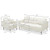 Modern Sofa Couch with Solid Metal Legs and Removable Backrest Cushion-White - Color: White