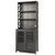 Tall Freestanding Bar Cabinet Buffet with Glass Holder and Adjustable Shelf-Gray