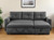 92" Dark Gray Polyester Blend Convertible Futon Sleeper Sofa With Black Legs