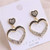 Rhinestone Decorated Graceful Korean Fashion Hollow Heart Design Women Earrings