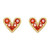Mini Heart Fashion Design Cubic Zirconia Copper Stud Earrings - Red